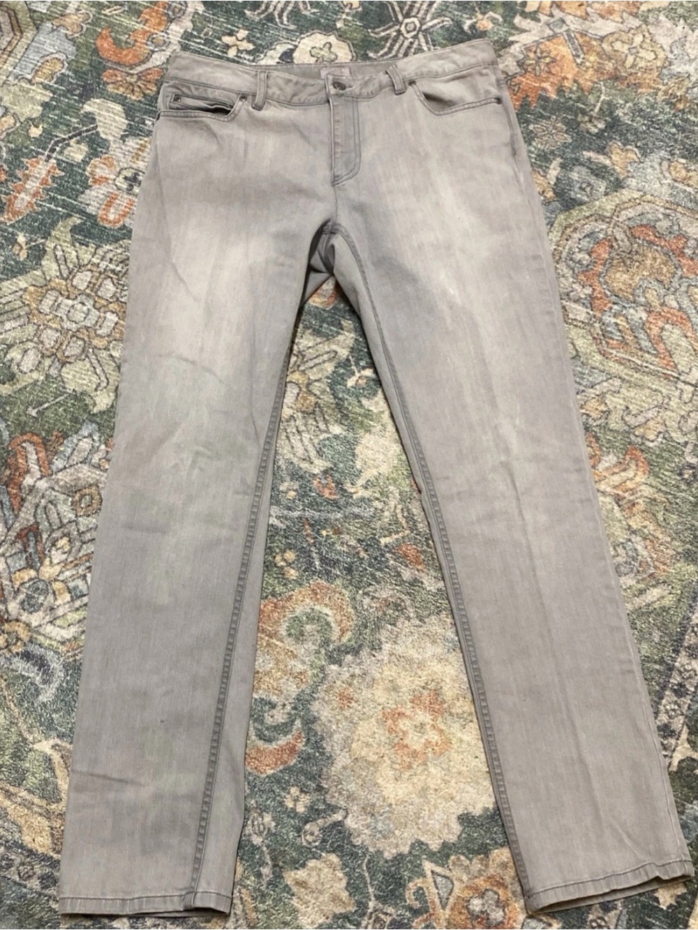 J. Jill Jeans size 10 Gray Stretch Slim Leg Straight Denim Light Wash